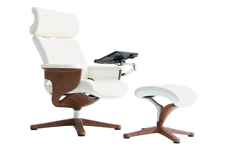 White Leather Chair By Homeroots