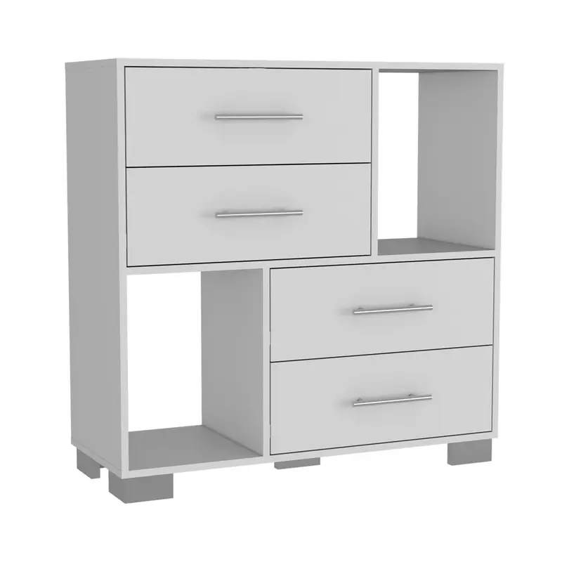 White Manufactured Wood Four Drawer Dresser By Homeroots