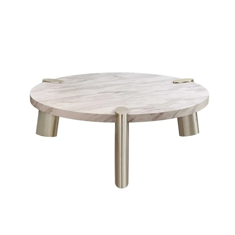 White Marble Coffee Table By Homeroots - 372310