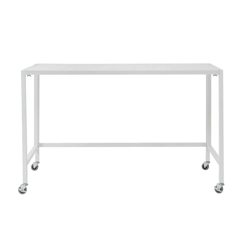 White Metal Minimalist Folding Table Desk By Homeroots