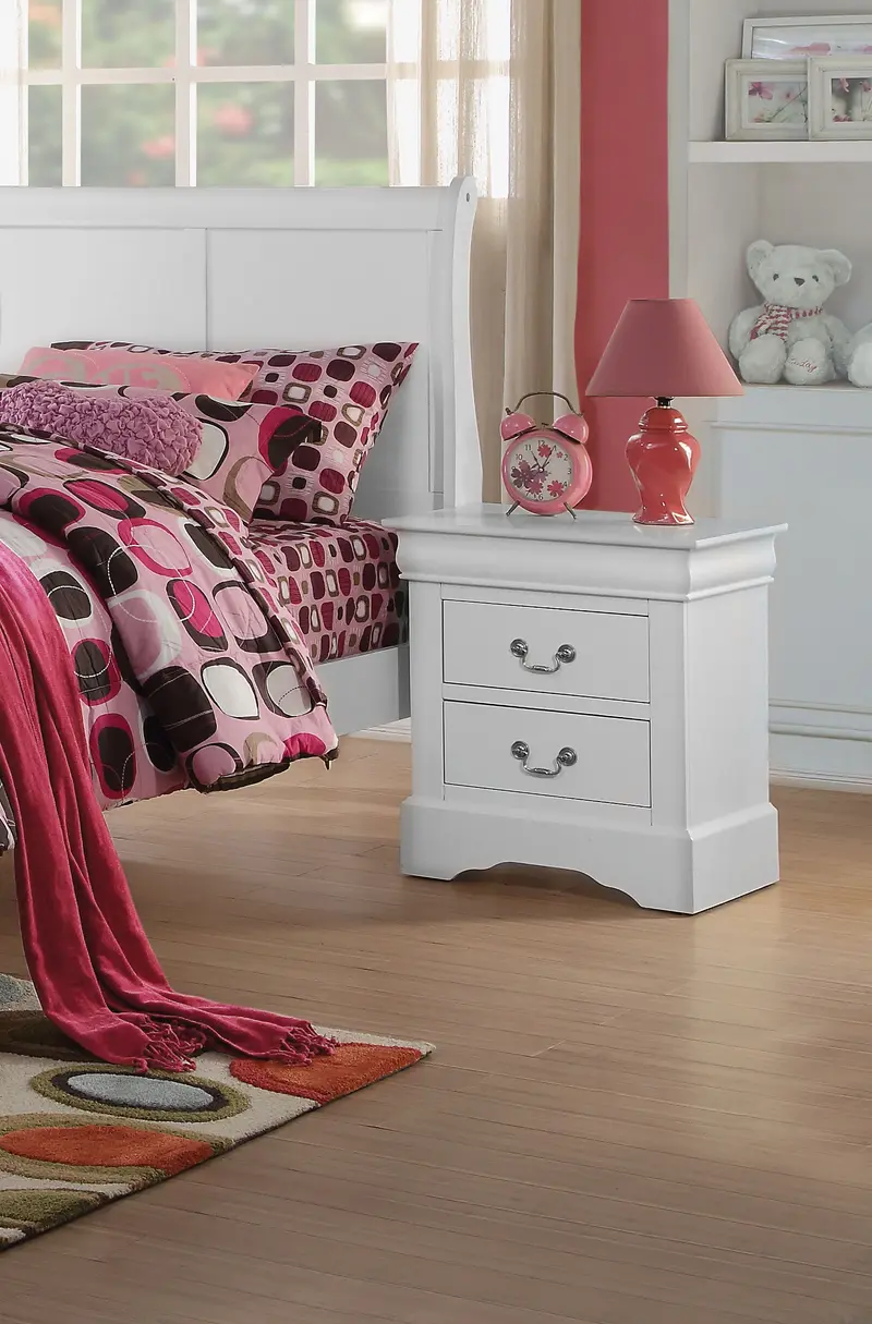 White Metal Nightstand By Homeroots