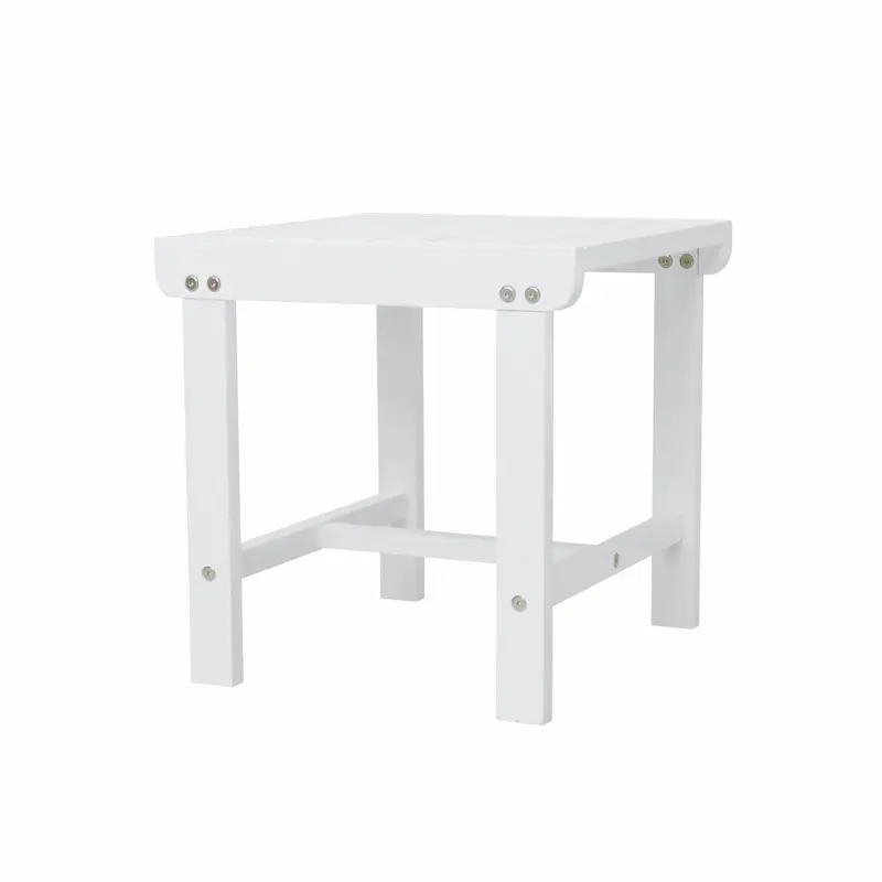 White Outdoor Wooden Side Table By Homeroots