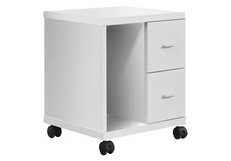 White Particle Board Hollow Core Drawers Office Cabinet By Homeroots
