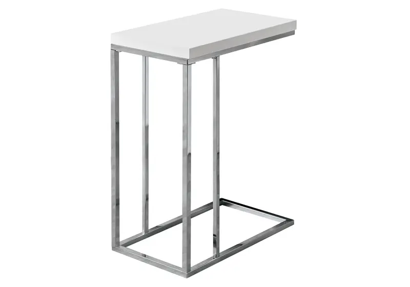 White Particle Board Metal Accent Table By Homeroots - 332974