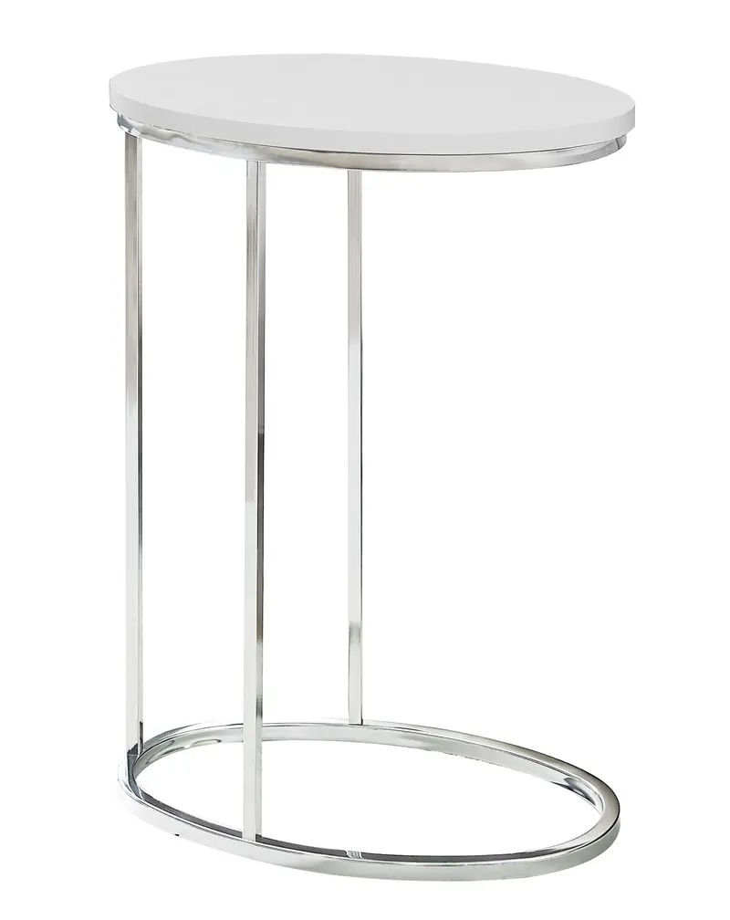 White Particle Board Metal Accent Table By Homeroots - 333122