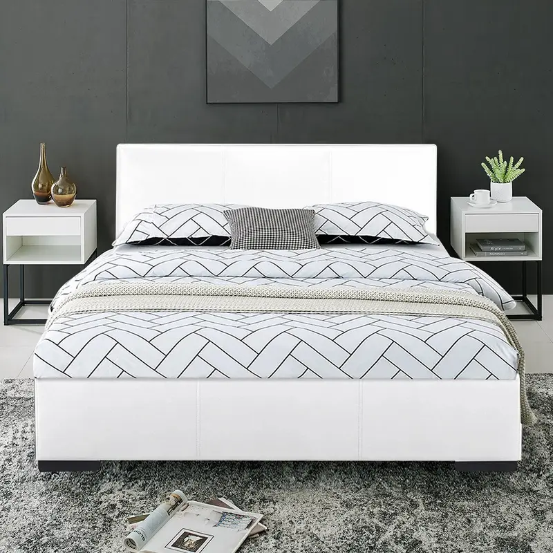 White Platform Queen Bed By Homeroots - 396995