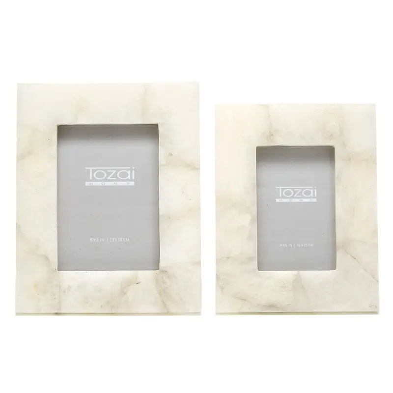 White Quartz Photo Frame Incl2 Sizes Set Of 4 By Tozai Home