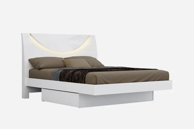 White Queen Bed By Homeroots