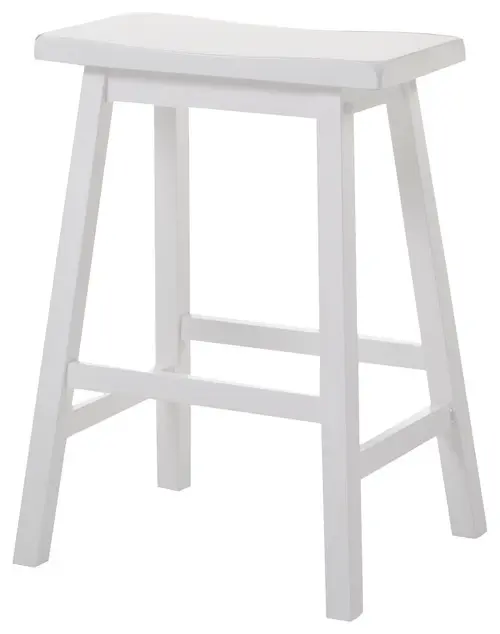 White Rubber Wood Bar Stool (Set-) By Homeroots