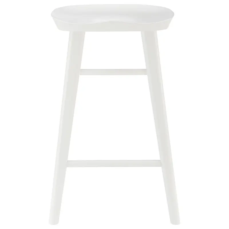 White Solid Wood Backless Counter Height Bar Chair By Homeroots