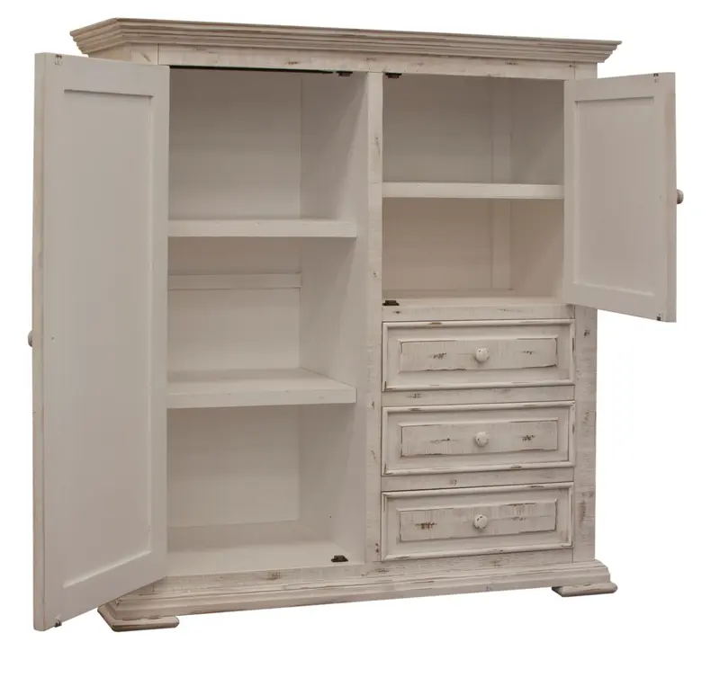 White Solid Wood Three Drawer Gentlemans Chest By Homeroots