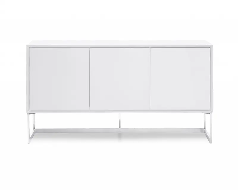 White Stainless Steel Buffet By Homeroots - 320851