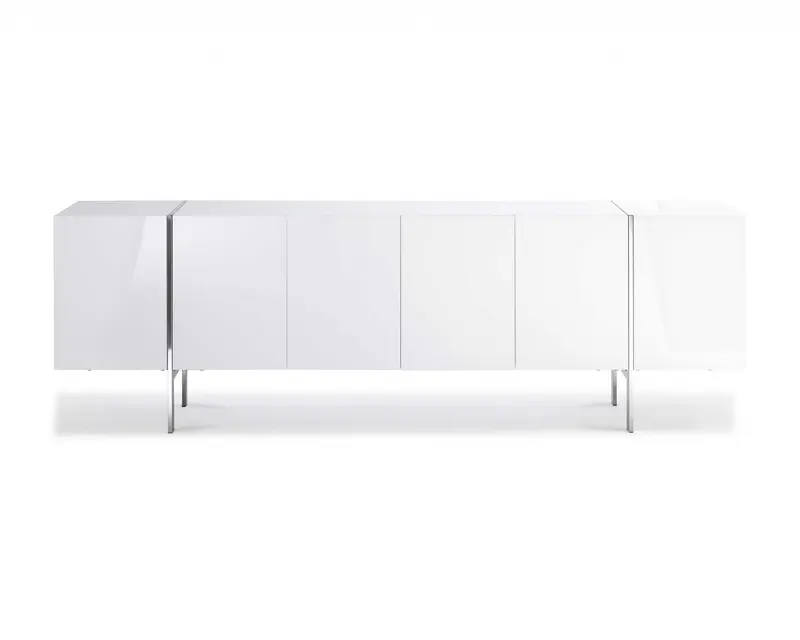 White Stainless Steel Buffet By Homeroots - 370757