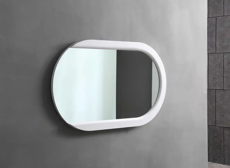 White Stainless Steel Mirror By Homeroots