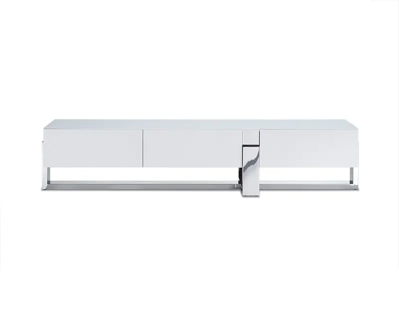 White Stainless Steel TV Unit By Homeroots