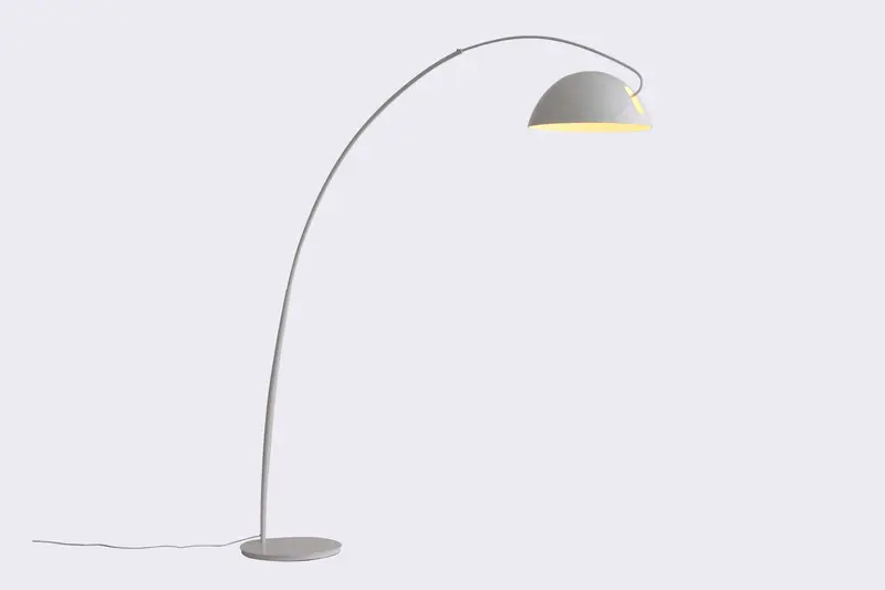 White Steel Arched With White Metal Shade By Homeroots