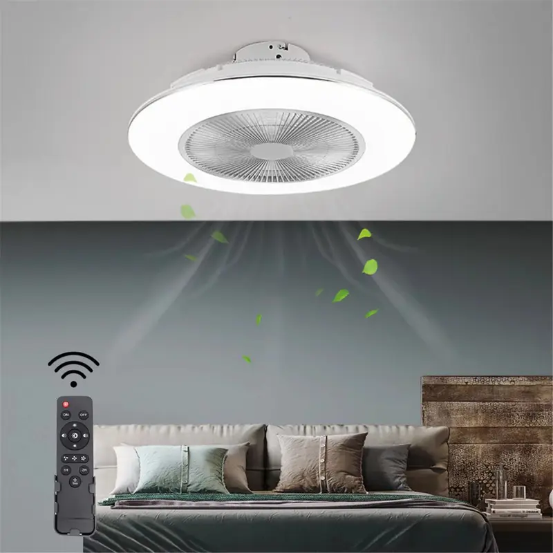 White Stylish LED Ceiling Lamp And Fan By Homeroots