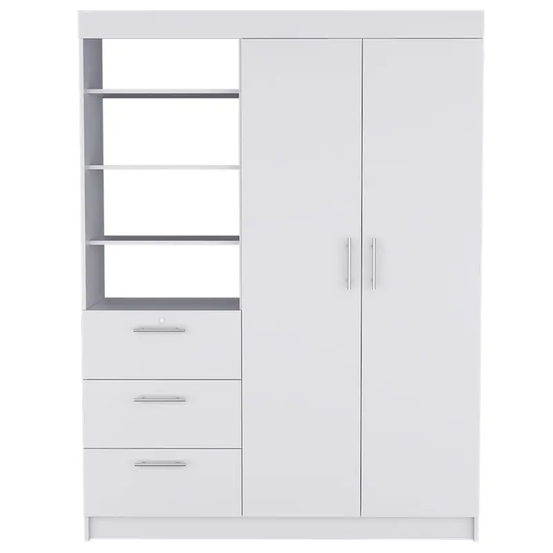 White Three Drawer Combo Dresser By Homeroots