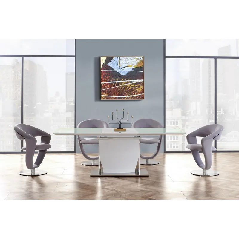 White Tone With Pedestal Style Base Dining Table By Homeroots
