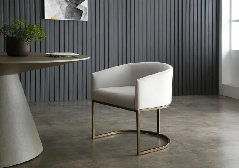 White Velvet Brass Modern Dining Chair By Homeroots