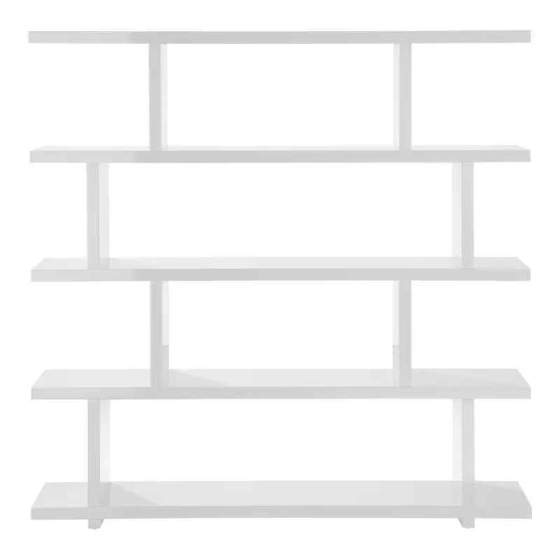 White Wood Five Tier Bookcase By Homeroots