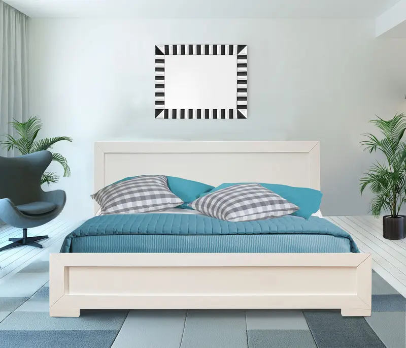 White Wood King Platform Bed By Homeroots - 397078