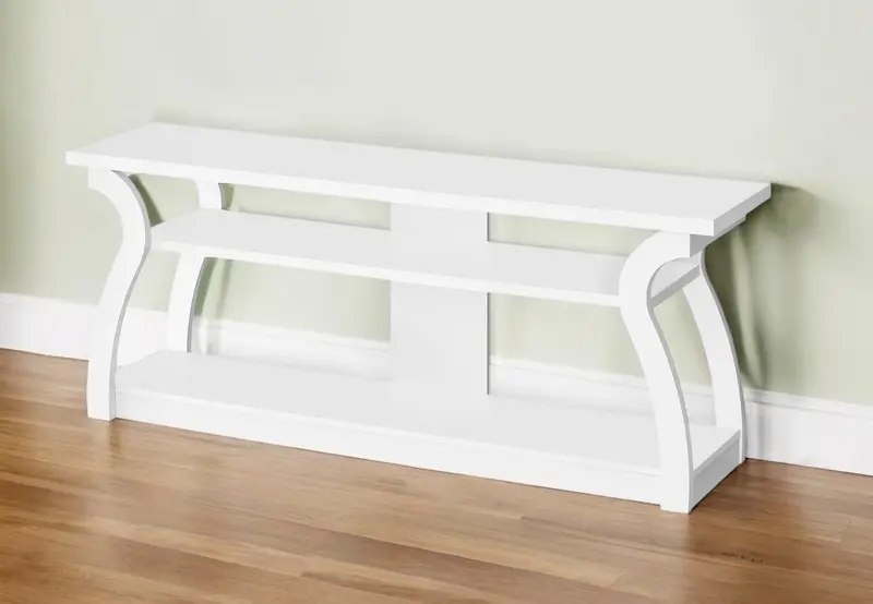 White Wood Open Shelving TV Stand By Homeroots