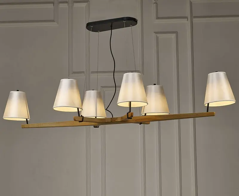White Wood Pendant Lamp By Homeroots
