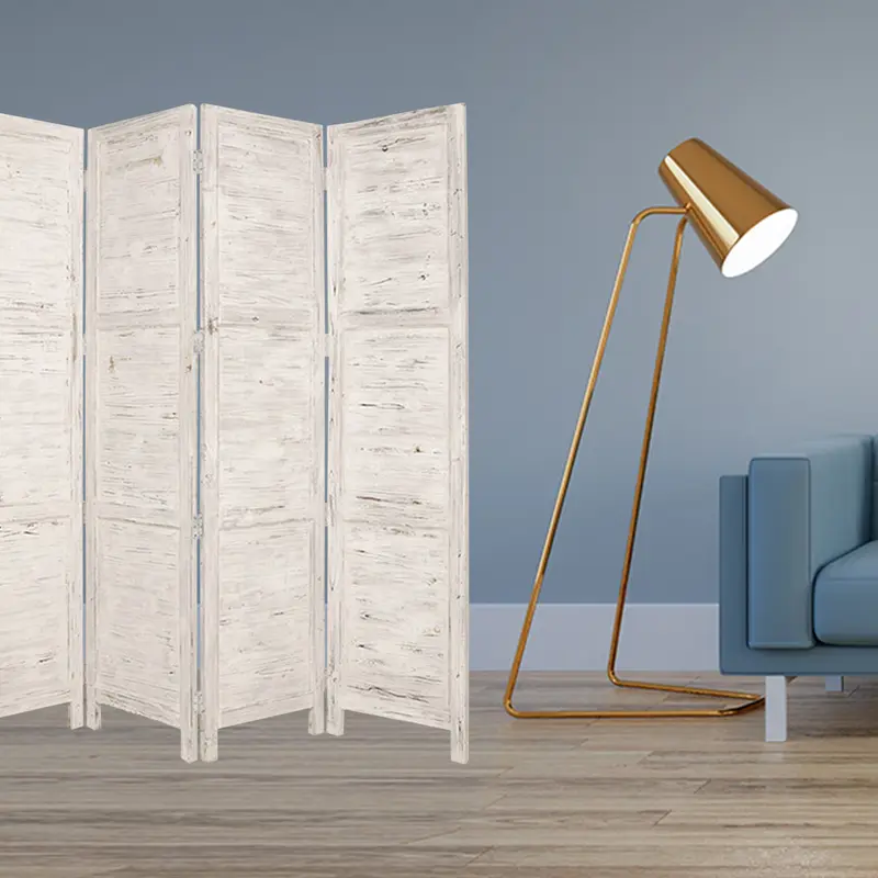 White Wood Screen By Homeroots