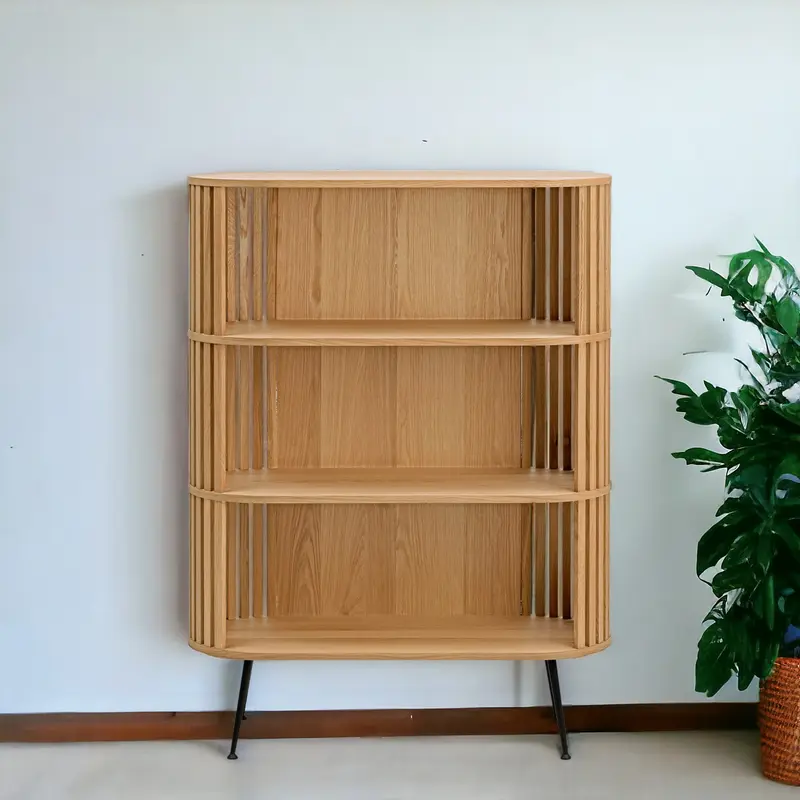 White Wood Three Tier Standard Bookcase By Homeroots