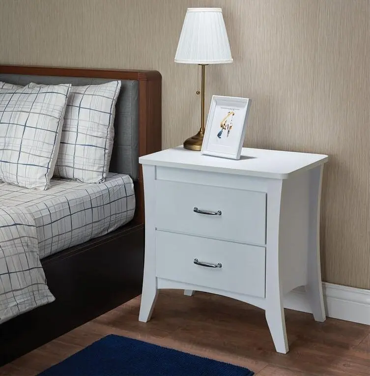 White Wooden 2 Drawer Nightstand By Homeroots
