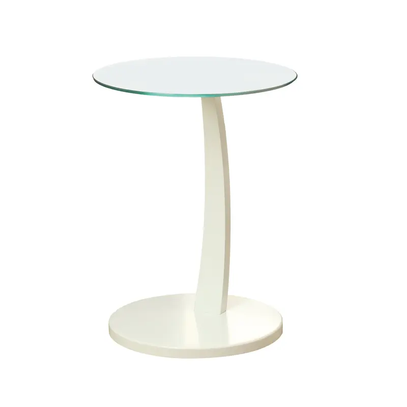 WhiteClear Particle Board Tempered Glass Accent Table By Homeroots