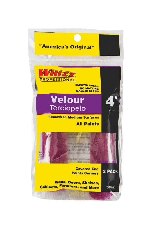 Whizz Velour 3/16 in. x 4 in. W Mini Paint Roller Cover 2 pk - Open Box