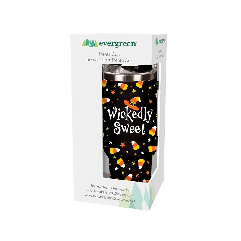 Wickedly Sweet Trenta Cup, Double Wall Stainless Steel w/ Straw, 30oz, Gift Box