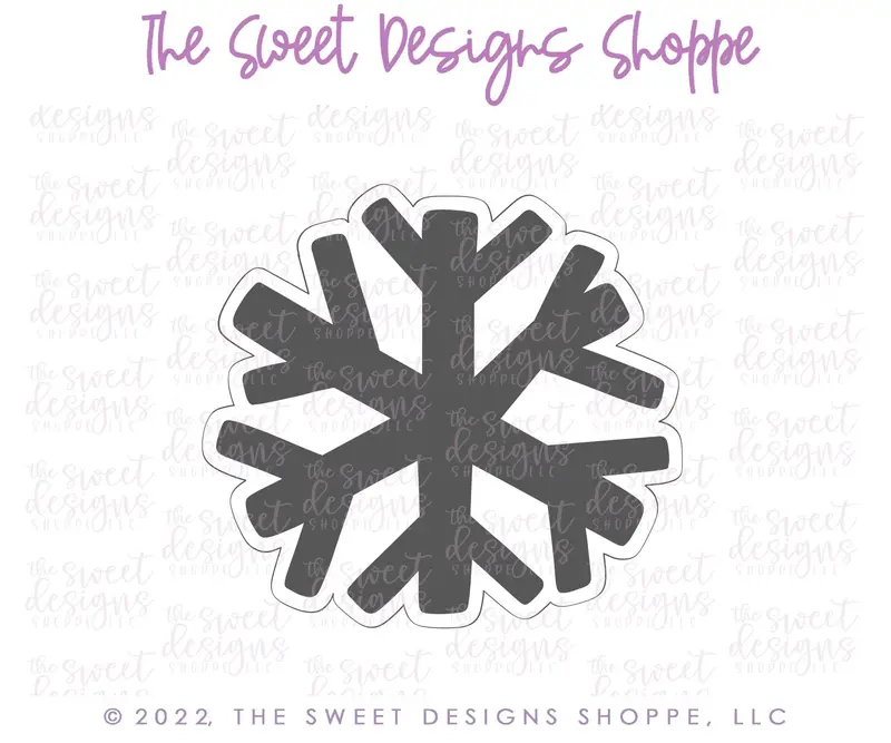 Wide Modern Snowflake - Cookie Cutter
