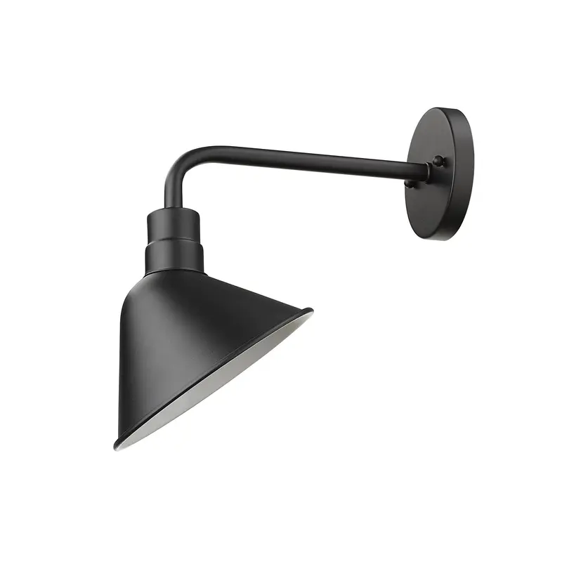 Wide Shade Matte Black LED Wall Light By Homeroots