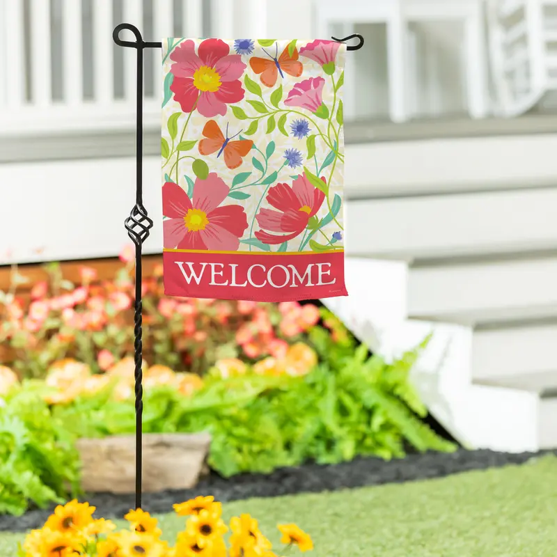 Wildflower Bunch Suede Garden Flag