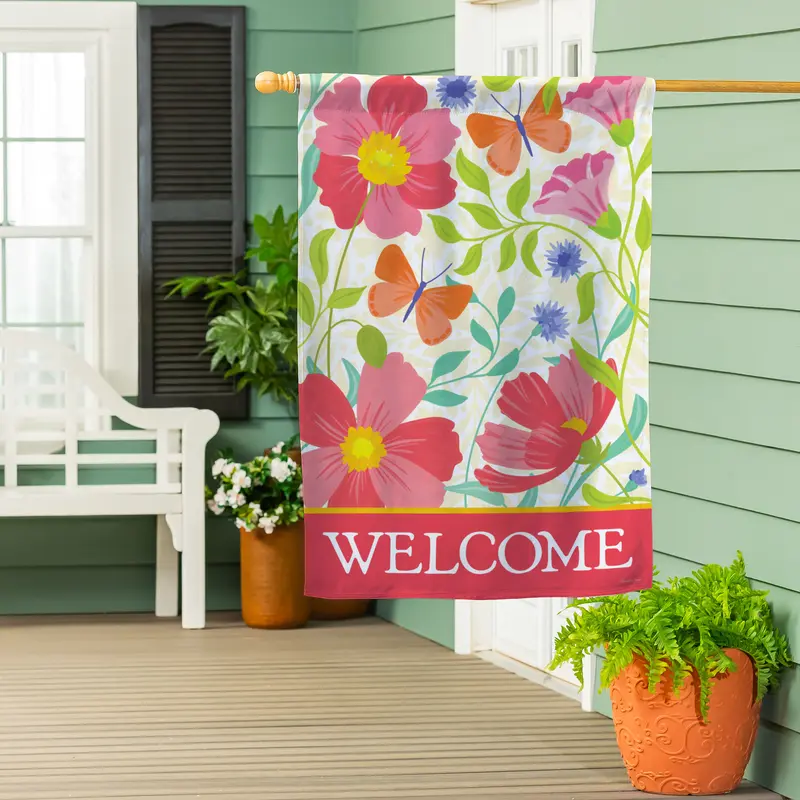 Wildflower Bunch Suede House Flag
