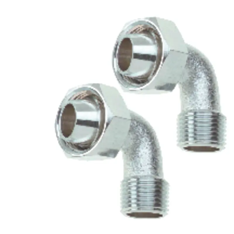 William Harvey Bent Bathcock Coupling For Universal 1/2 in. Silver Brass 2 pc