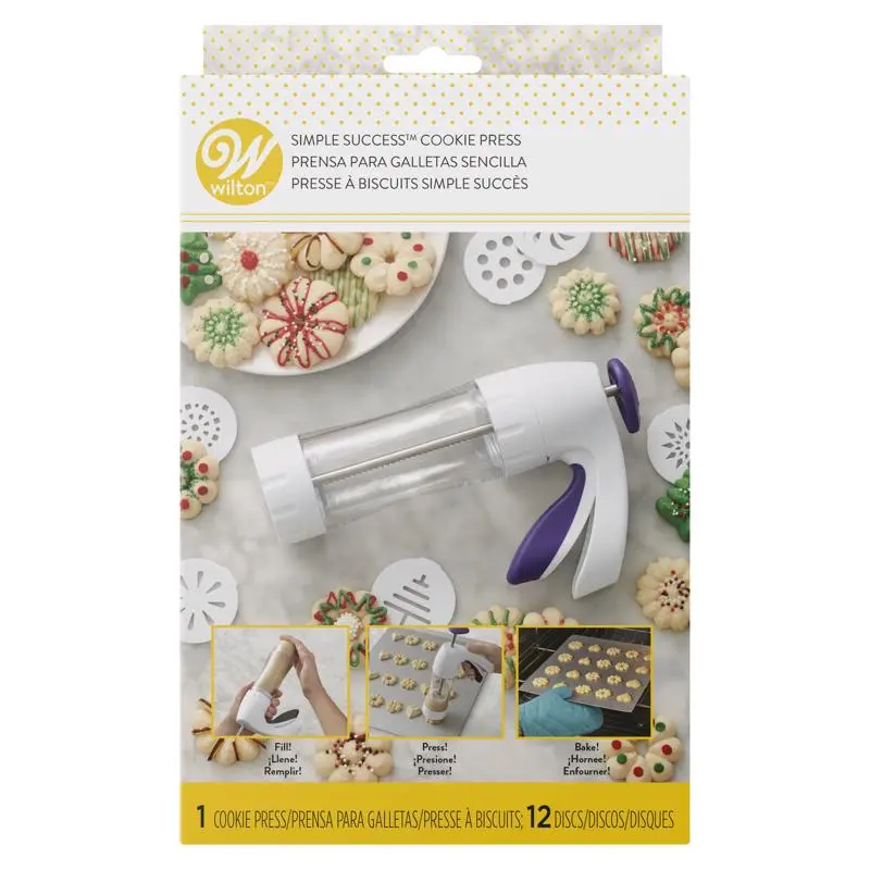 Wilton Simple Success Cookie Press Blue/White 13 pc - Open Box