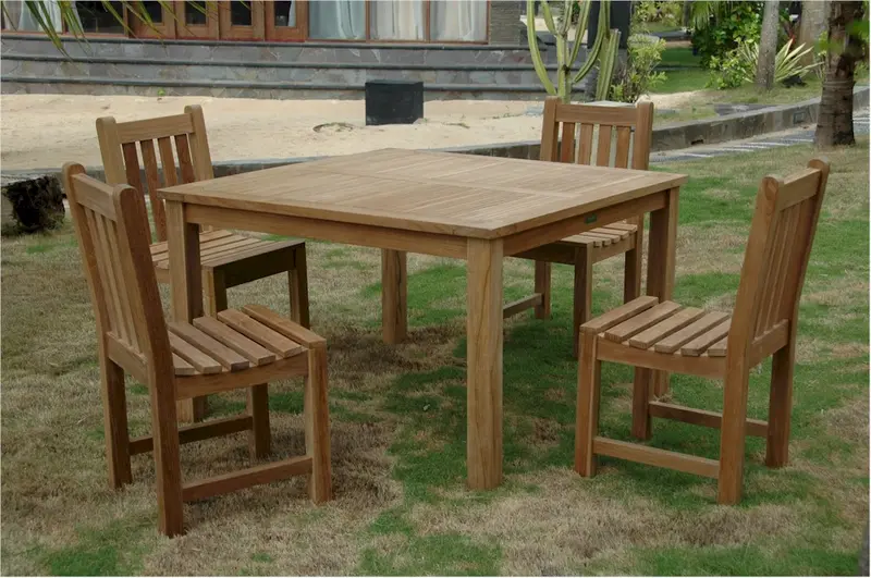 Windsor Classic Side Chair 5-Pieces Dining Table Set By Anderson Teak