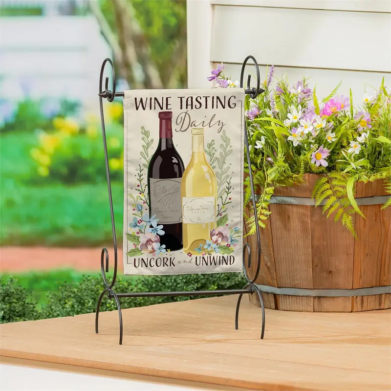 Wine Tasting Daily Burlap Garden Flag