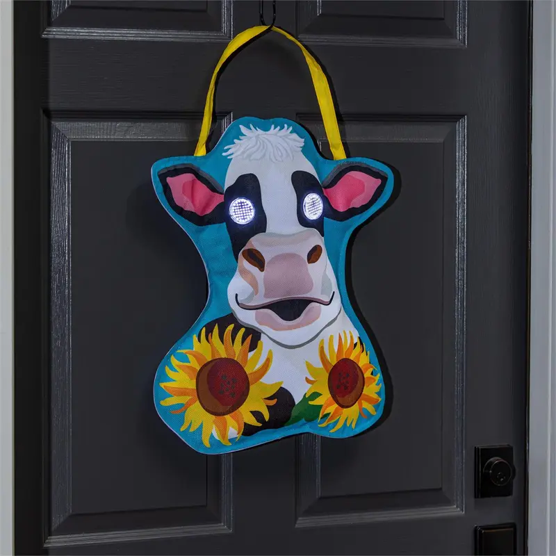 Winky Blinky Welcome Y'all Cow LED Door Decor