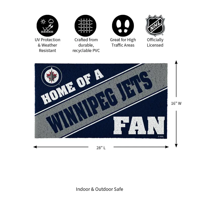 Winnipeg Jets, PVC Mat COLOR, Home of a Fan