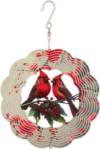 Winter Cardinals Wind Spinner