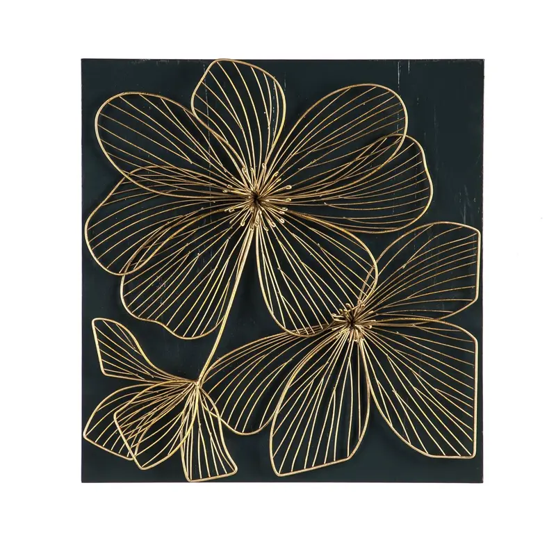 Wire Flowers on Metal Wall Art