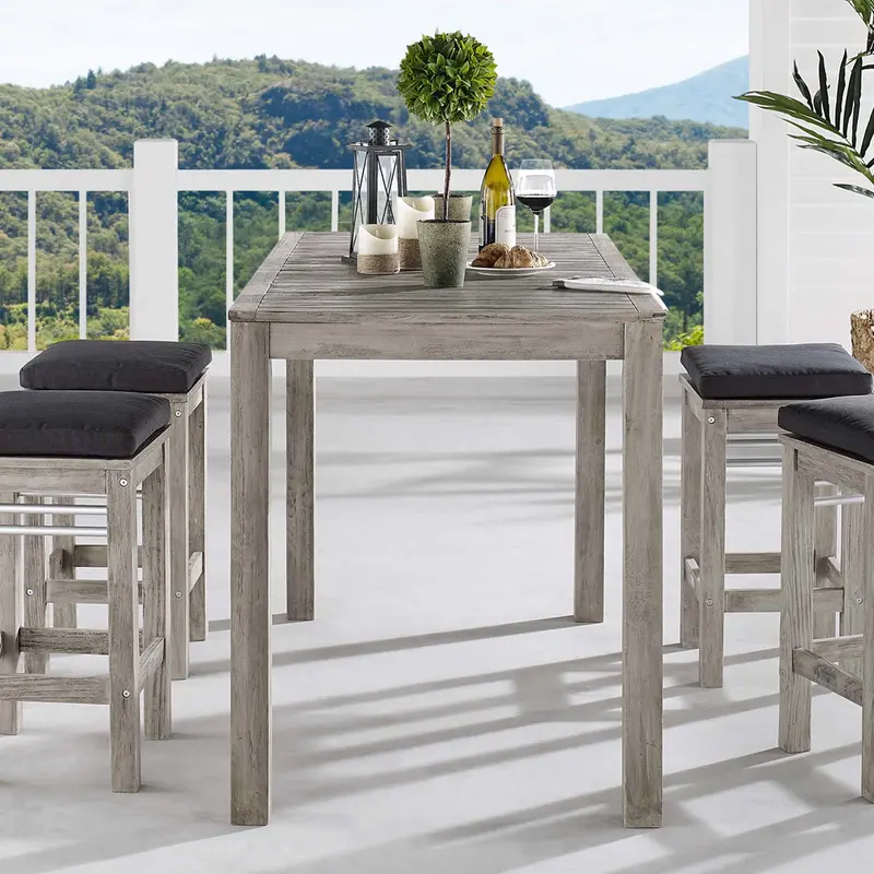Wiscasset 59" Outdoor Patio Acacia Wood Bar Table By Modway - EEI-3686