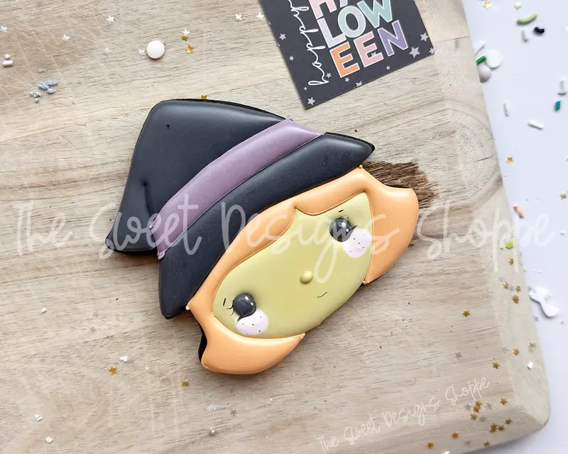 Witch Face with Folded Hat - Cookie Cutter