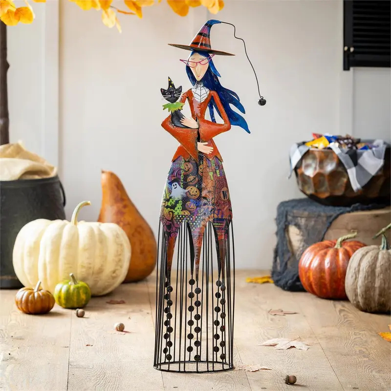 Witch Metal Statue, 30.5"H