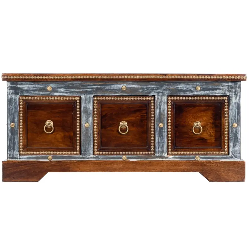 Wood and Hand Painted Storage Coffee Table By Homeroots
